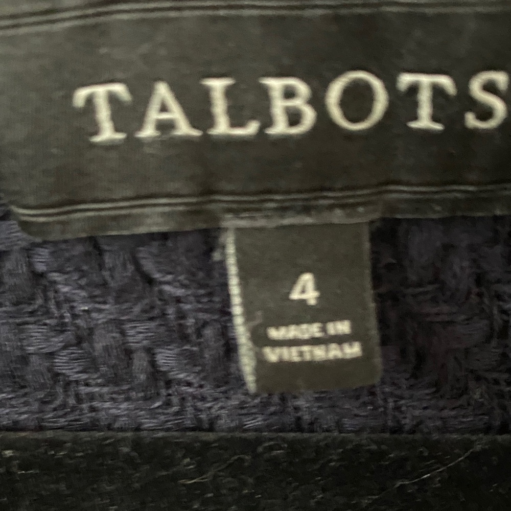 Talbots Navy Textured Cropped Jacket - Picture 2 of 4